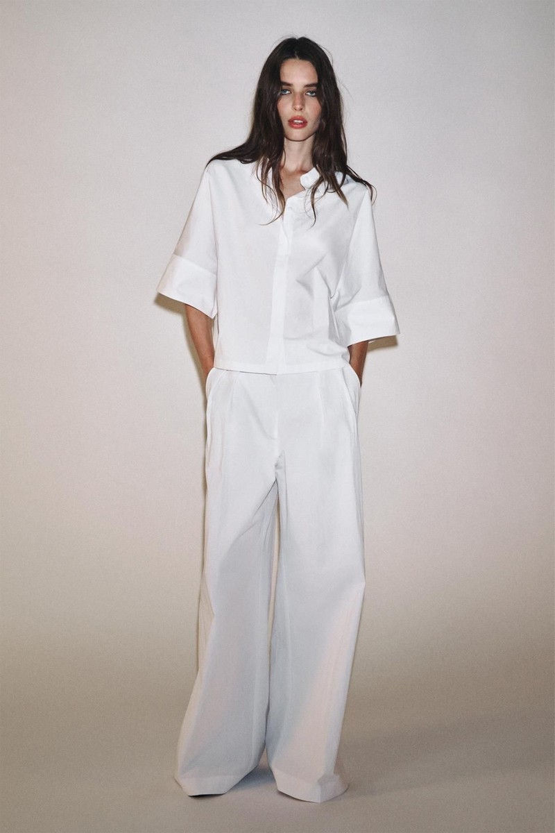 Technical-Effect Darted Trousers