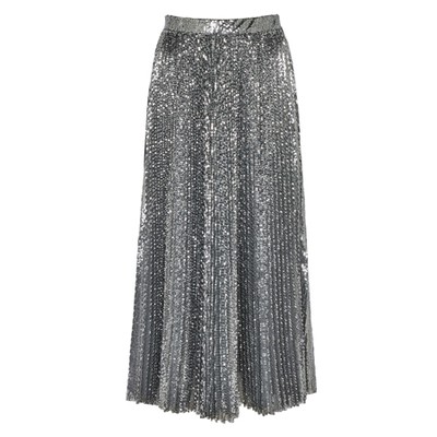 Silver Sequinned Midi Skirt from MSGM