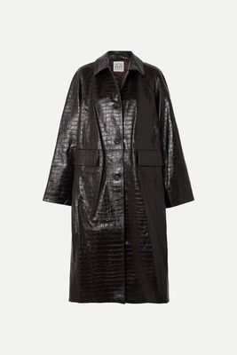 Croc-Effect Leather Coat from TOTEME