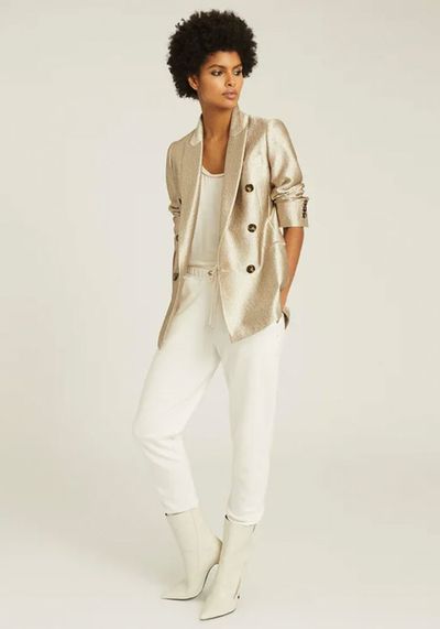 Textured Double Breasted Blazer