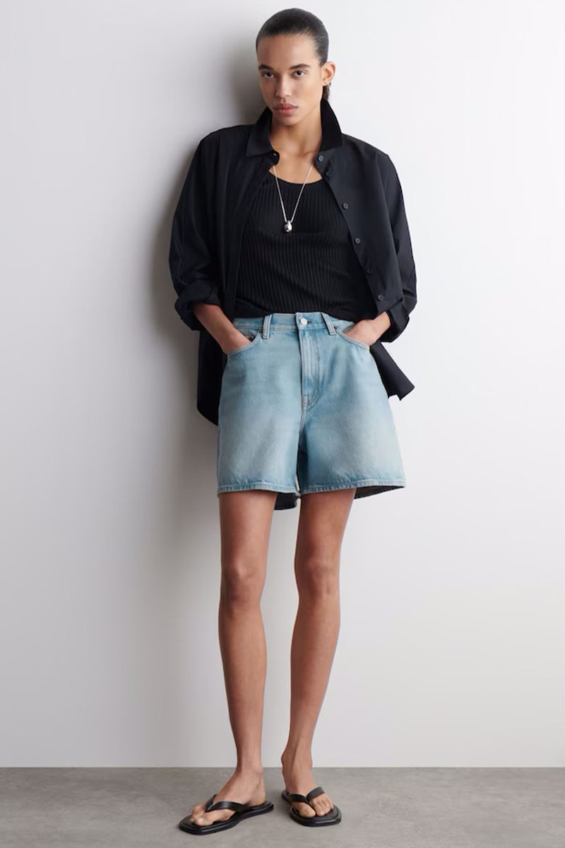 High-Rise Denim Shorts