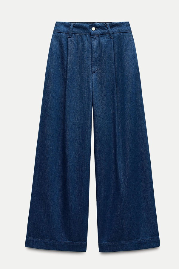 High-Waist Balloon Jeans With Darts
