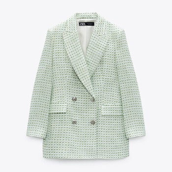 Textured Check Blazer