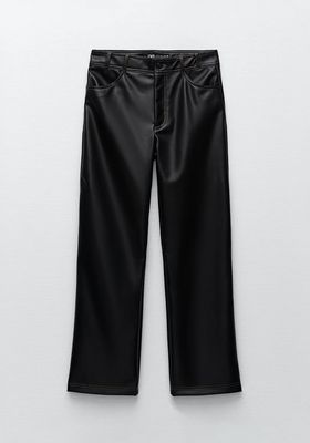 Faux Leather Straight Fit Trousers from Zara
