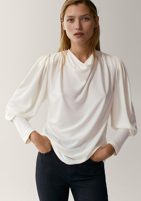 Flowing Shoulder-Padded Top from Massimo Dutti