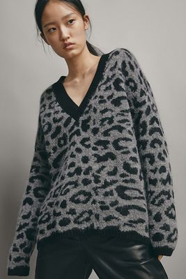 Leopard Print Cape Sweater from Massimo Dutti