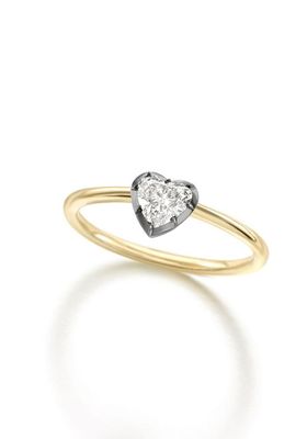 Signature Heart Shaped Diamond & Blacked Gold Button Ring from Jessica McCormack