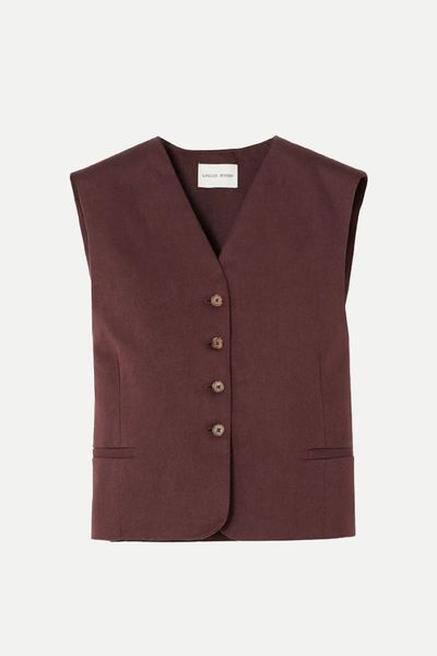  Iba Cotton And Linen-Blend Twill Vest from Lou Lou Studio