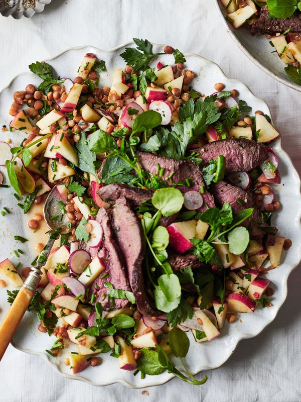 Seared Steak & Pink Lady Apple Salad