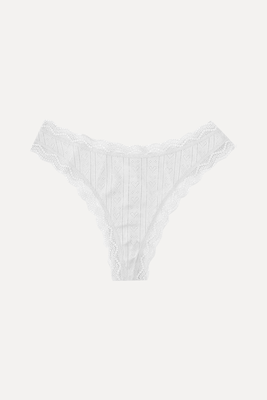 Pointelle Knit Thong from Stripe & Stare