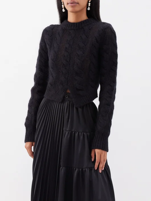 Asymmetric Wool-Blend Cable-Knit Sweater  from Cecilie Bahnsen Uzuki 
