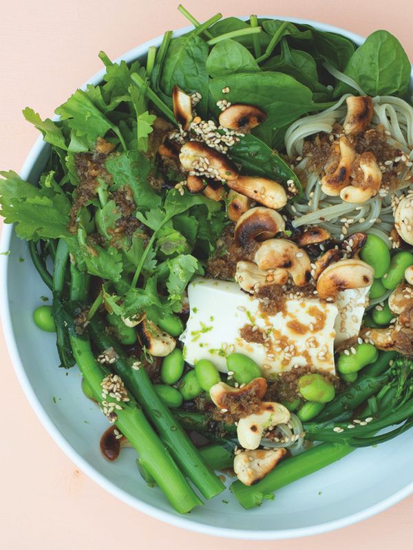 Noodle Salad, Greens, Teriyaki And Spicy Cashews