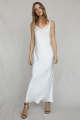 Low Back Slip Dress In White from Natalija