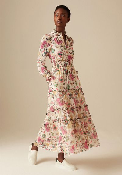 Grand Paisley Shirred Waist Maxi Dress + Tie from ME+EM