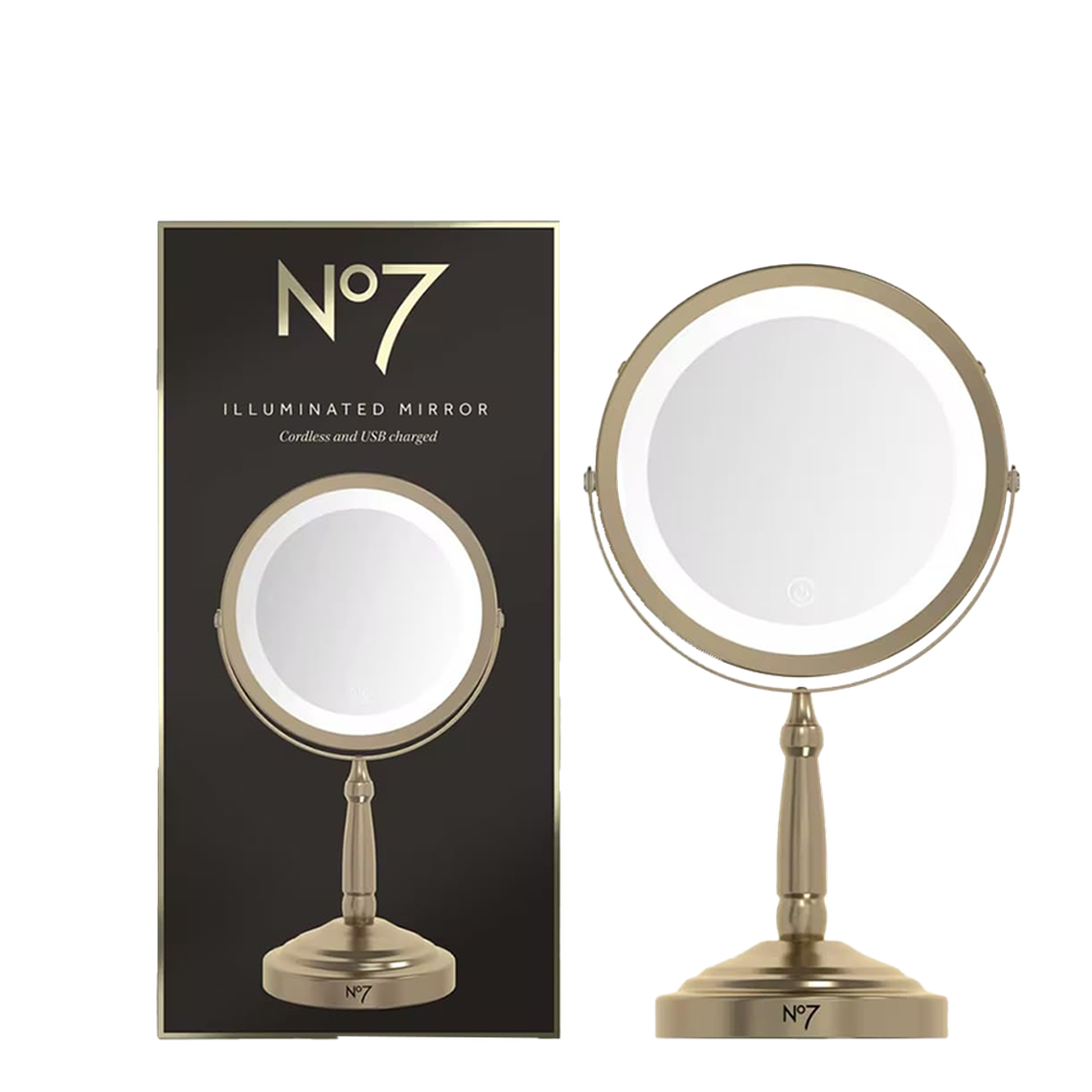 Cordless Illuminated Mirror Gold from No7