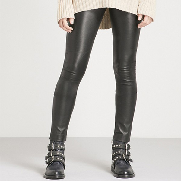 Pharel Cuir Deluxe Mid-Rise Leather Leggings from Zadig & Voltaire