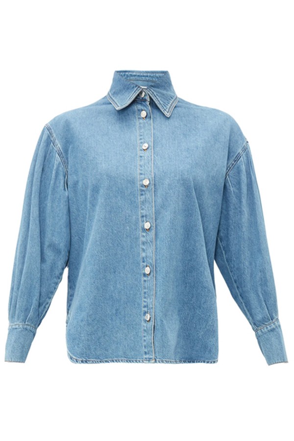 Balloon-Sleeve Denim Shirt from MSGM