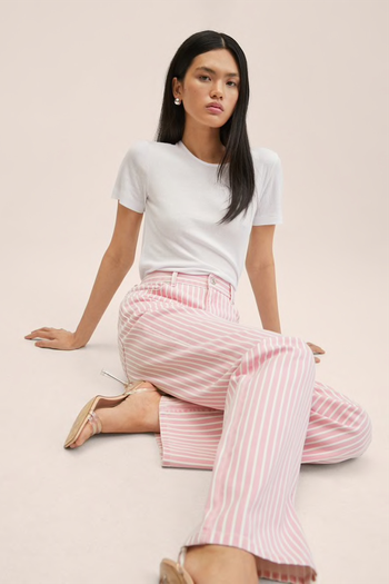 Straight Striped Jeans from Mango