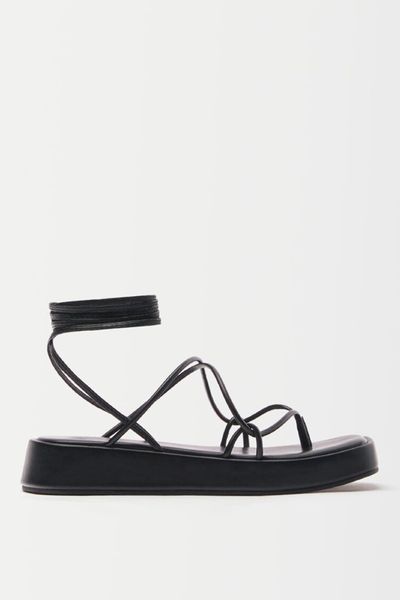 Tied Flat Platform Sandals