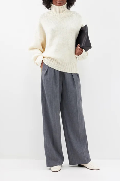 High-Neck Wool Sweater