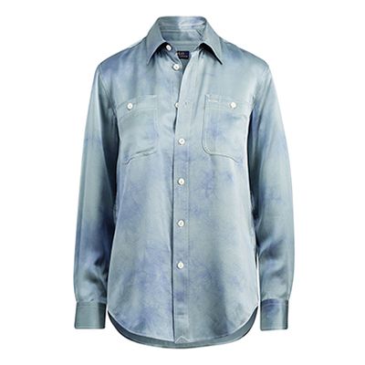 Tie-Dye Silk Satin Shirt