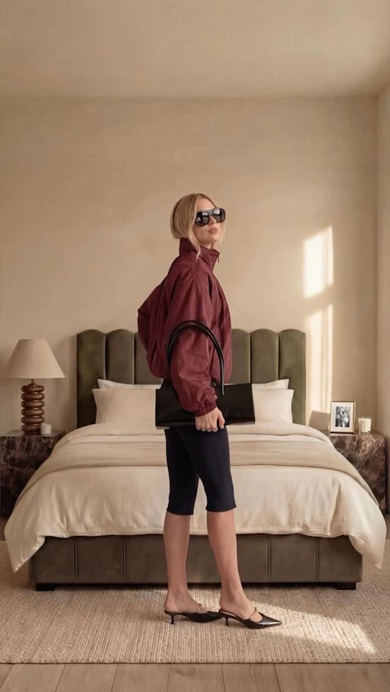 I wish getting ready really was this easy… 
Jacket | @sourceunknown_official 
Pants | @asos 
Sunglasses | @zara 
Bag | @hm 
Shoes | @aldo_shoes 

These images were created using AI tools.