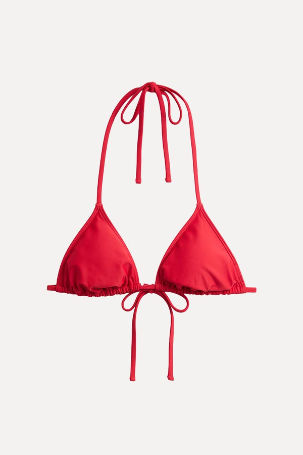 Padded Halterneck Triangle Bikini Top from Marks & Spencer