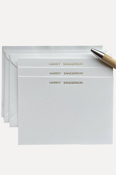 Gold Pressed Personalised Luxury Notecards