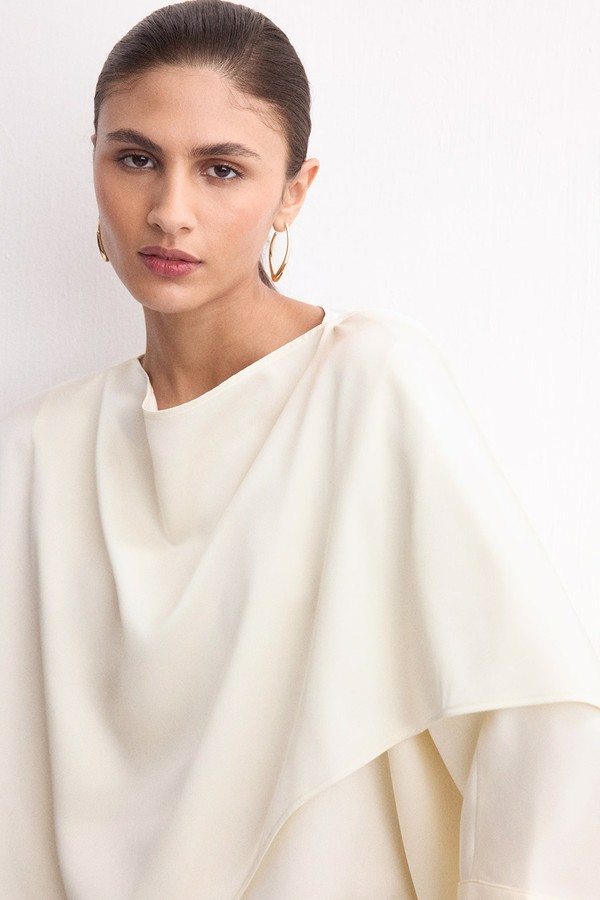 Ruched Satin Blouse