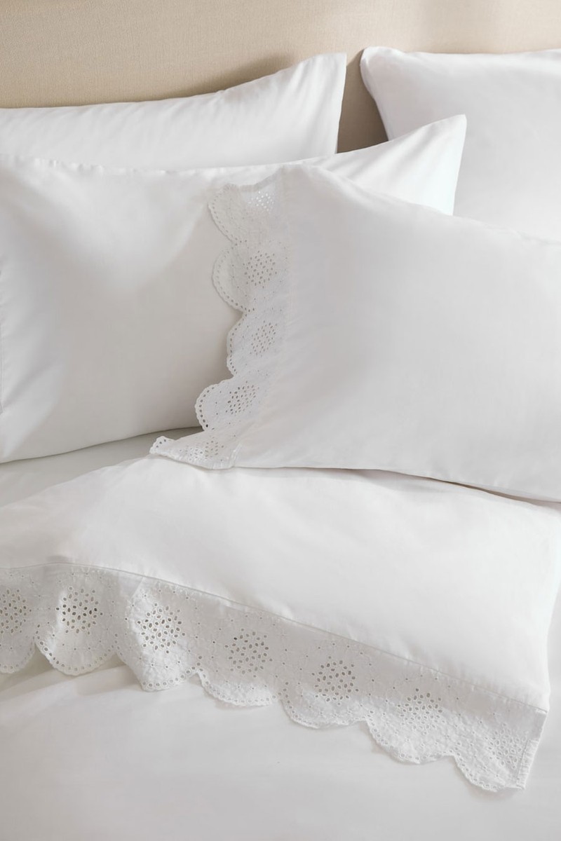 Pure Cotton Broderie Anglaise Bedding Set
