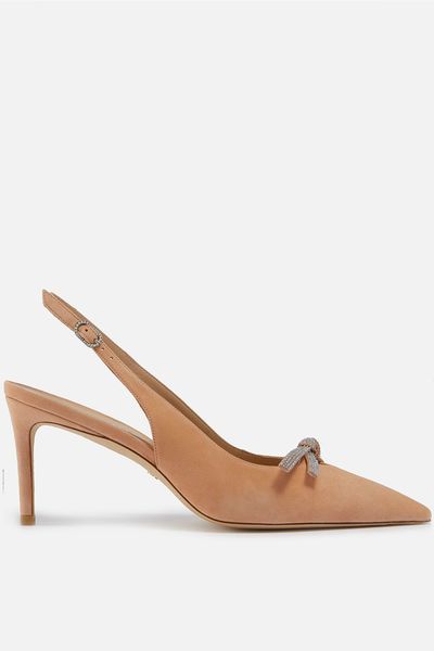 Bow Slingback Suede Heeled Pumps from Stuart Weitzman