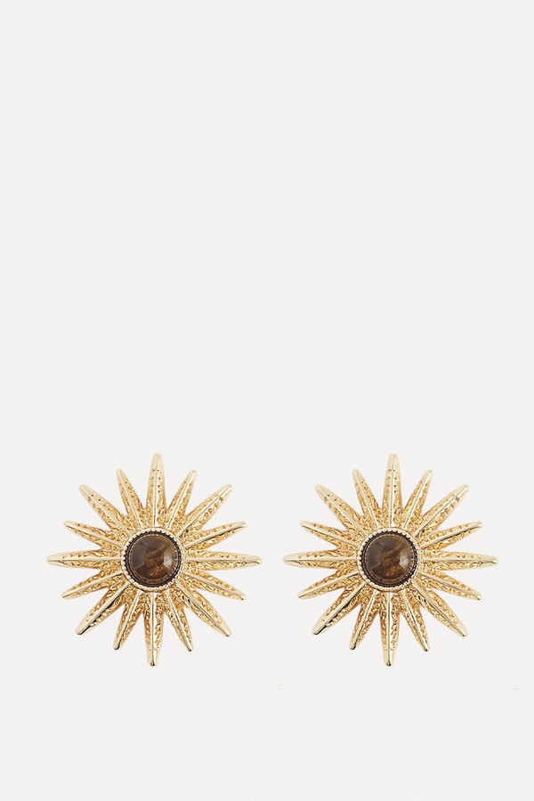 Sun Earrings With Faux Tigers Eye Stone from ASOS DESIGN
