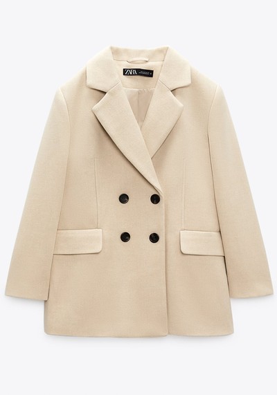 Double-Breasted Oversized Plush Blazer  from Zara