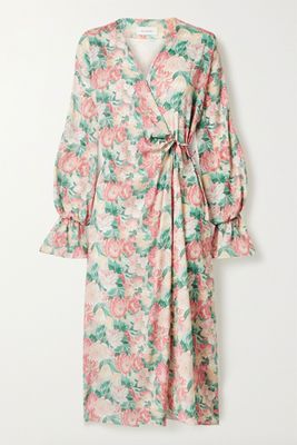 Floral-Print Silk-Blend Georgette Wrap Dress from Art Dealer