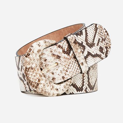 Snakeskin-Effect Leather Belt from Uterque
