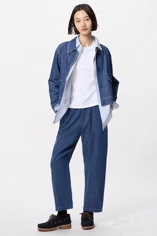 Cotton Relaxed Ankle Trousers