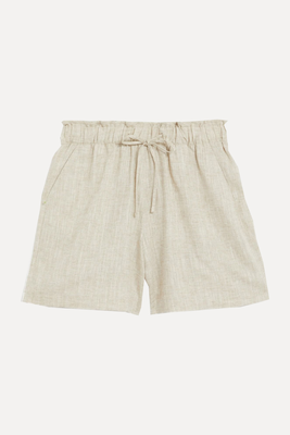 Linen Blend High Waisted Shorts from M&S