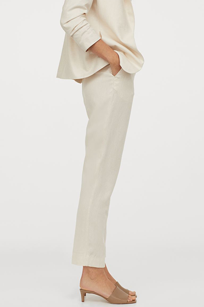 Linen Blend Cigarette Trousers from H&M