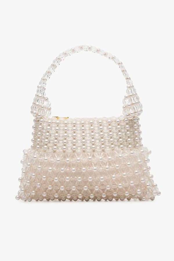 Cream Quinn Beaded Shoulder Bag from £440