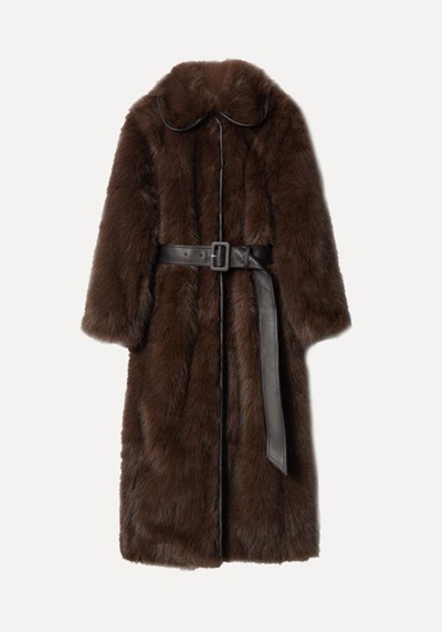 Belted Faux Fur Coat 