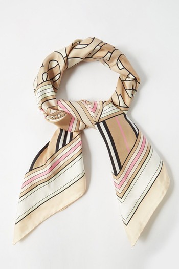 Logo-Print Silk-Twill Scarf from Burberry