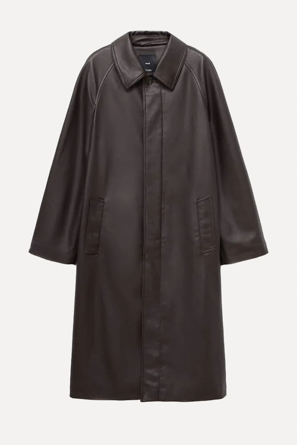 Long Faux Leather Trench from Mango