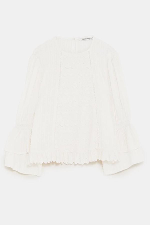 Frilled Plumetis Blouse from Zara