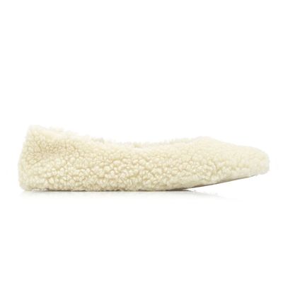 Nina Teddy Faux-Fur Ballet Flats from Flattered 