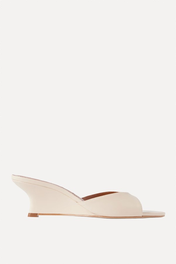 Brigitte Leather Wedge Mules  from Staud 