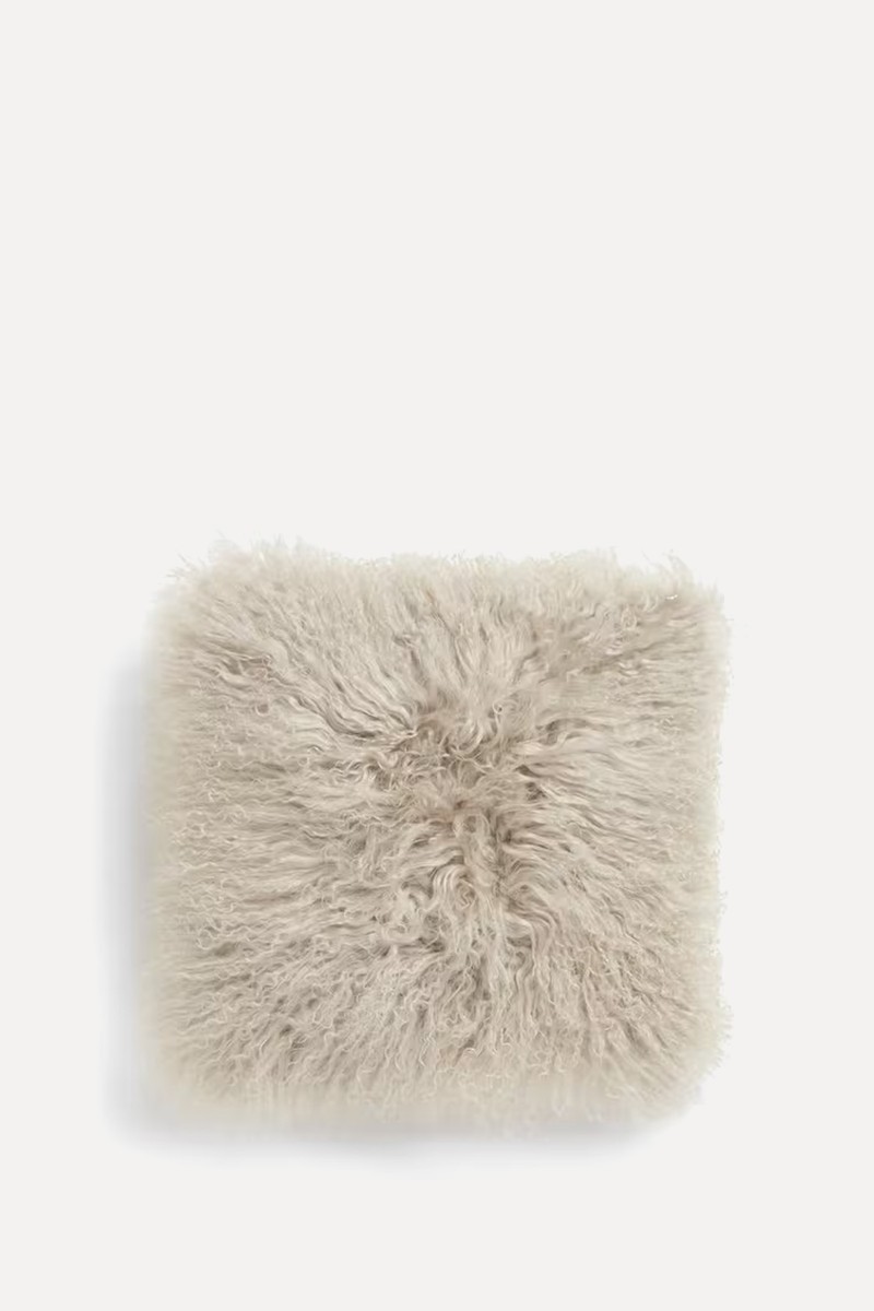 Mongolian Sheepskin Cushion from John Lewis