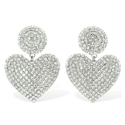 Crystal Heart Earrings from Alessandra Rich
