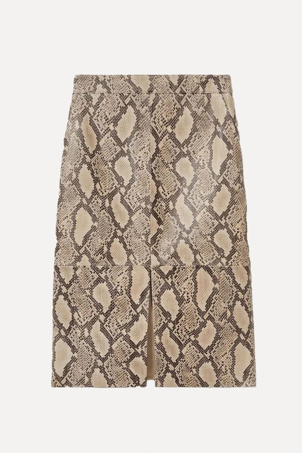 Missa Leather Snakeskin-Effect Pencil Skirt from Reiss