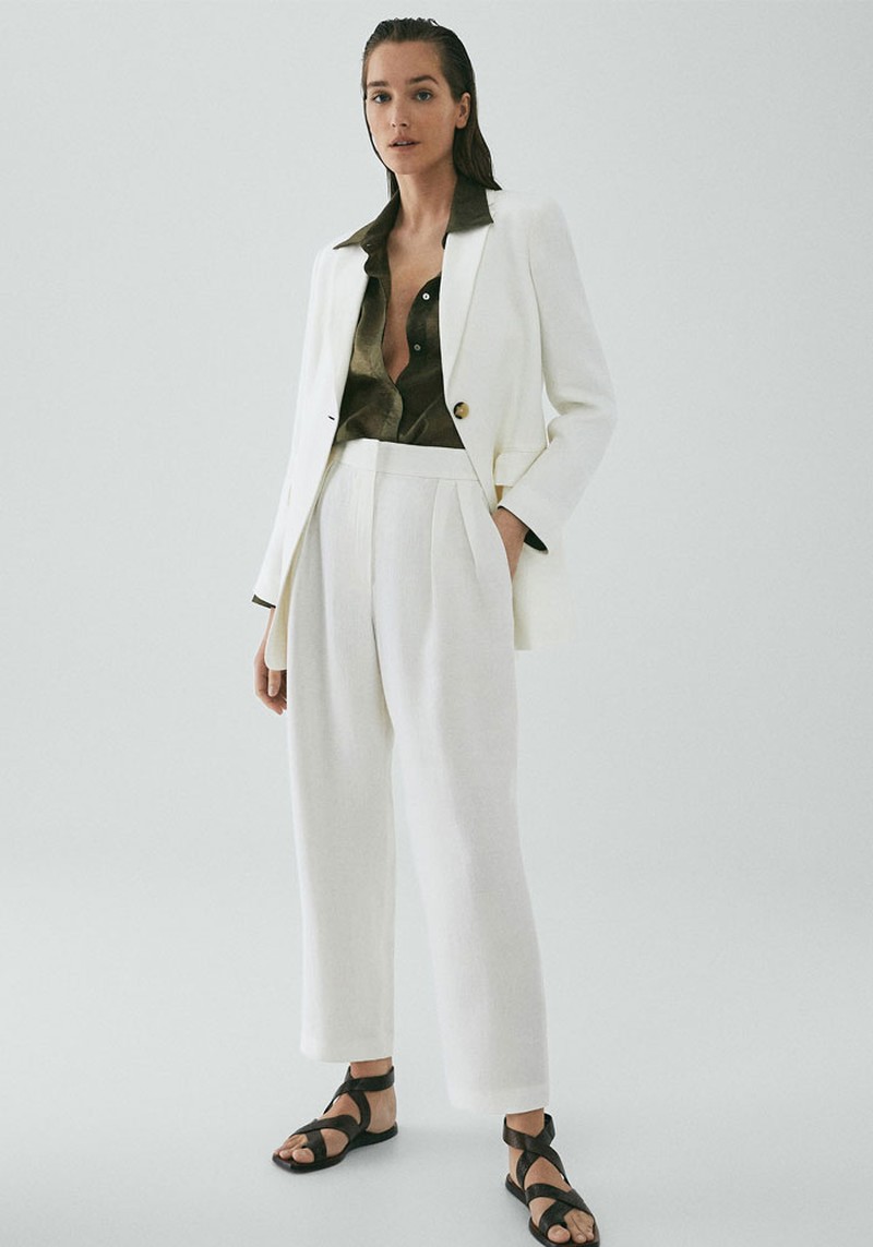 Limited Edition Straight Fir Linen Trousers - Cream, £99.95