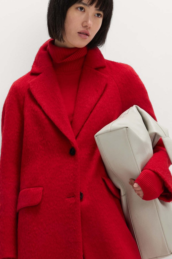 Brushed Revere Collar Single Breasted Longline Tailored Coat from Marks & Spencer